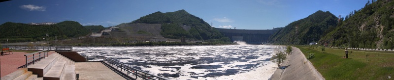 Саяно-Шушенская ГЭС. Енисей. Со смотровой площадки
