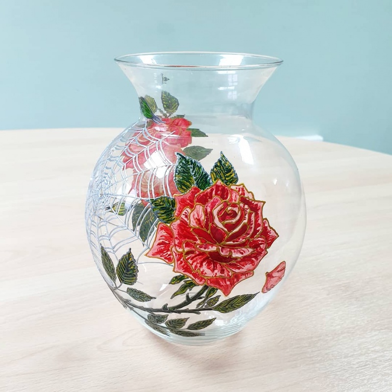 Задекорировать стекло. Декорирование стеклянной вазы. Роспись стеклянной вазы. Задекорировать стеклянную вазу. Украсить стеклянную вазу своими руками.