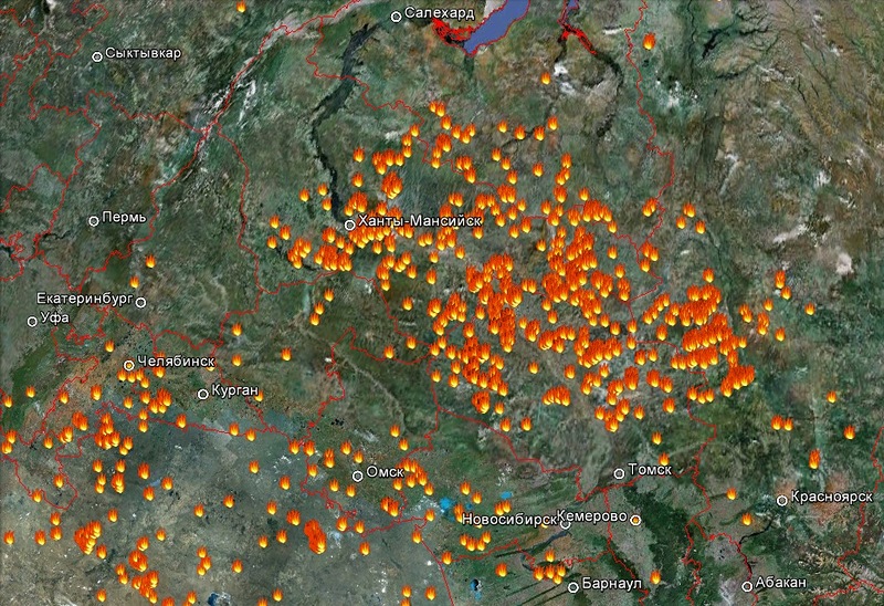 Карта задымления свердловской области